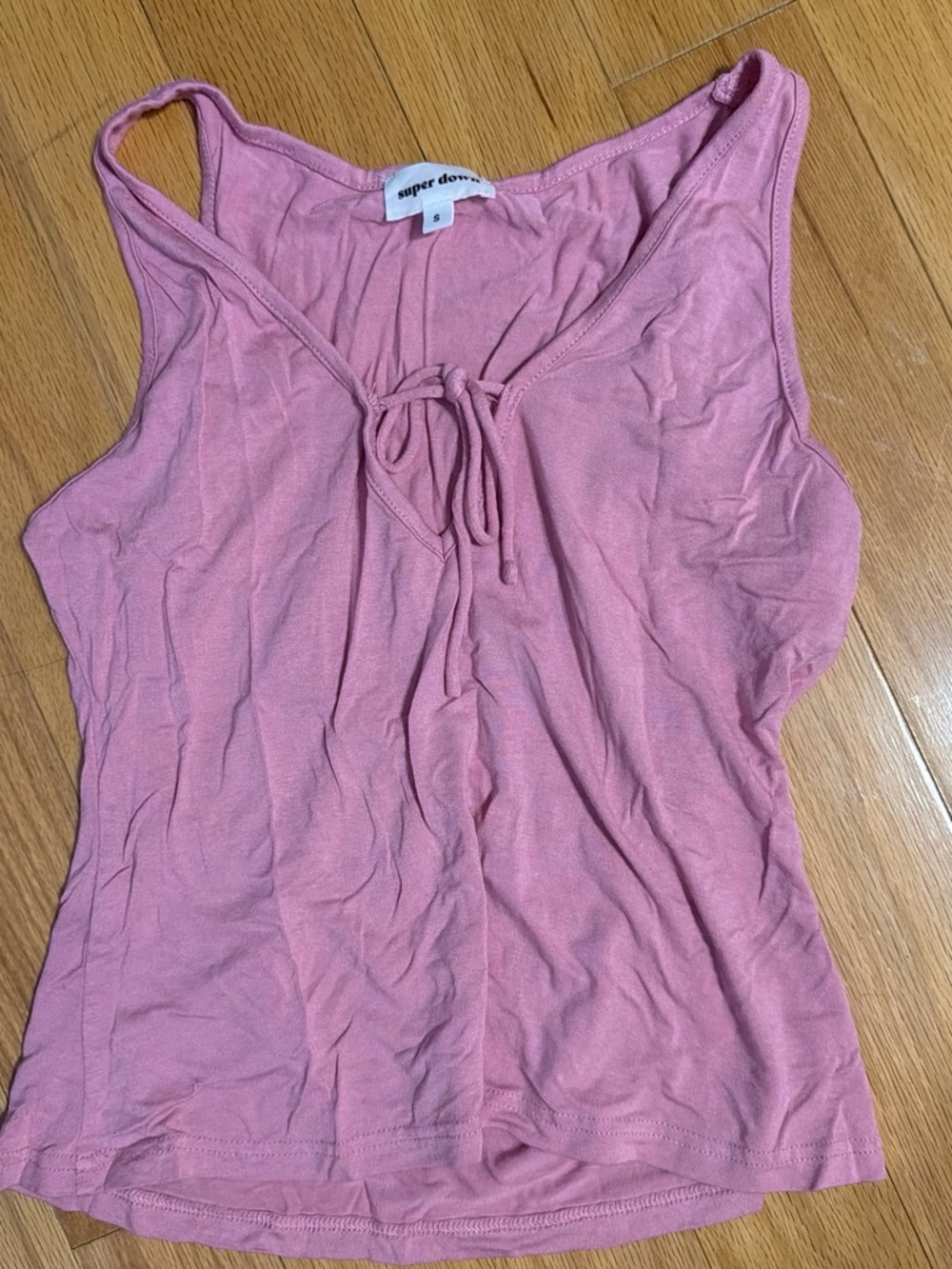 superdown Dusty Rose Tie-Front Tank